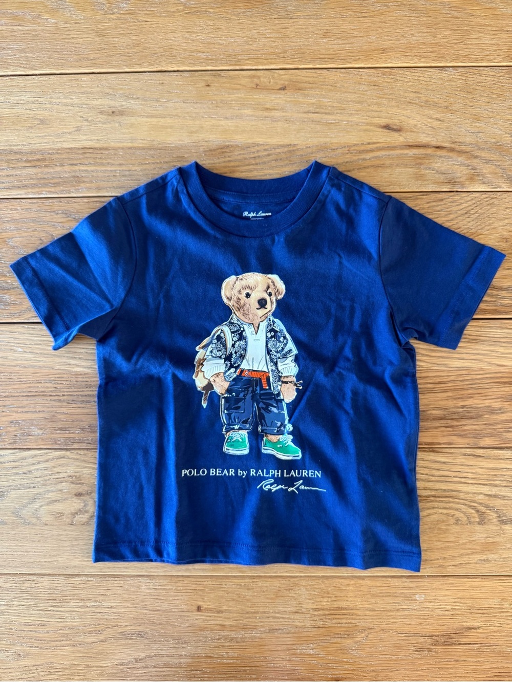 Ralph Lauren Navy Polo Bear Graphic Short Sleeve Tee